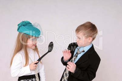 girl with large spoon