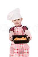 boy in chef's hat with baking