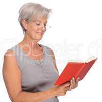 Seniorin mit einem Buch