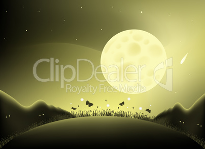 Moon night illustration