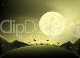 Moon night illustration