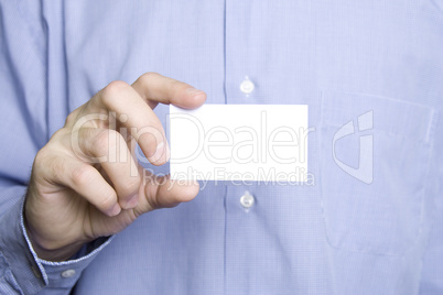 Business man holding blank card Business man holding blank card