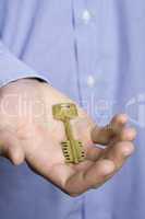 House key in palm
