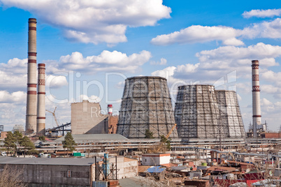 Soviet-type thermal power station in the industrial zone