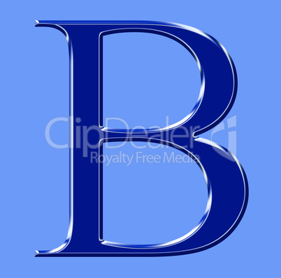 blue metallic alphabet symbol