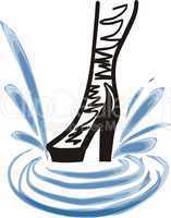 fashion boot of a girl in splashes