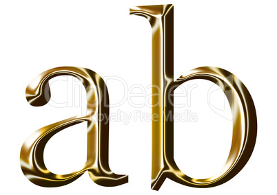 gold alphabet symbol    -  lowercase  letter