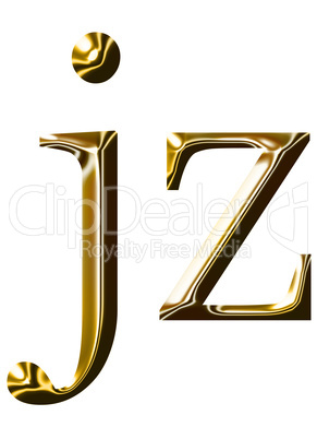 gold alphabet symbol    -  lowercase  letter