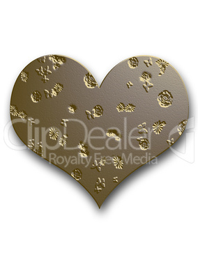 gold  embossed heart