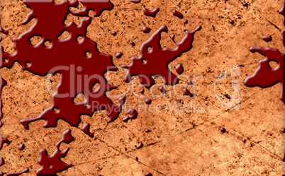 Old paper background with red blood splash