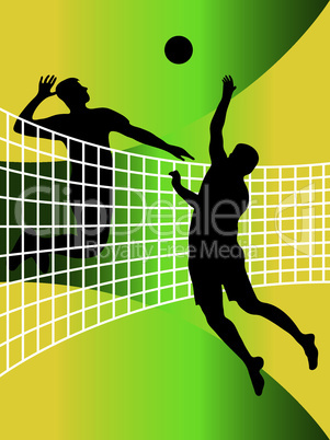 vector abstract volleyball players