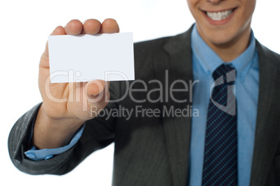 Businessman showing his card