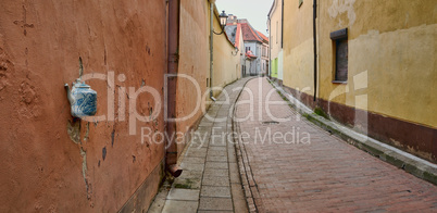 Old town street in Vilnius, Lithuania