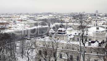 Winter panorama of Vilnius