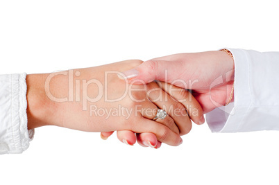 Business ladies handshaking
