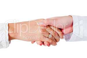 Business ladies handshaking