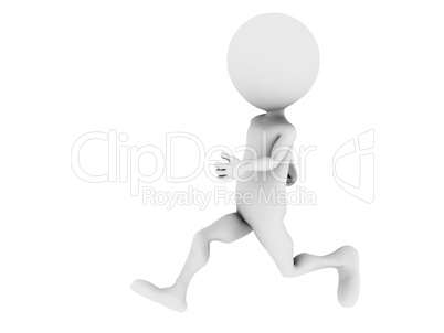 Running 3d puppet. Isolated on white background