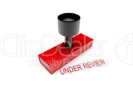 under review rubber stamp 3d illustration