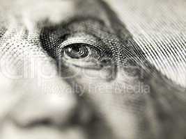 Dollar bill closeup shot.