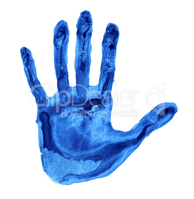 Blue handprint