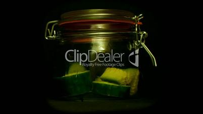 Fruit jar time lapse, cucumber