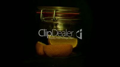 Fruit jar time lapse, orange slices