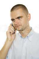 Businessman talking on phone