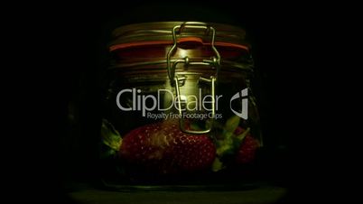 Fruit jar time lapse, strawberries 1