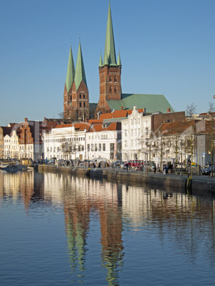 Petrikirche und Marienkirche in Lübeck, Deutschland