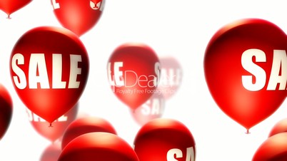 Balloons Sale Red on White (Loop)