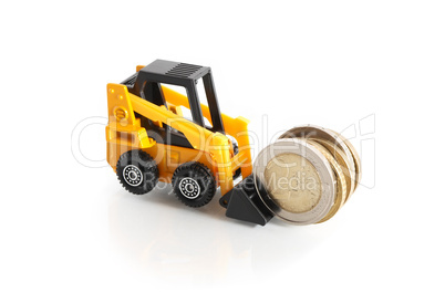 Forklift Truck With Money