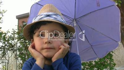 Little boy with sun hat