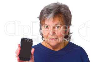 Seniorin mit Smartphone