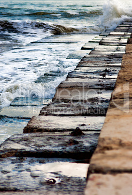 Beautiful waves on sea coast