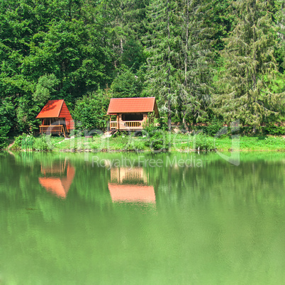 Beautiful wooden house near the river