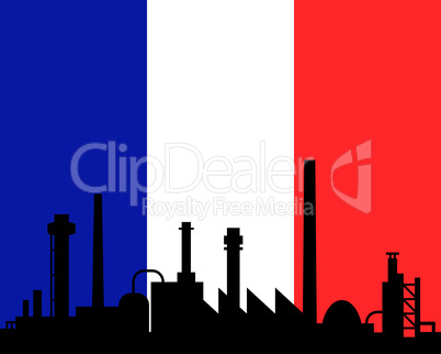 Industrie und Fahne von Frankreich