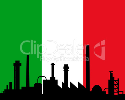 Industrie und Fahne von Italien