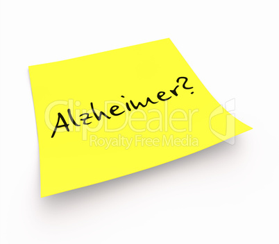 Notizzettel - Alzheimer?