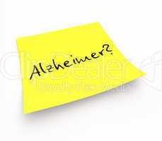 Notizzettel - Alzheimer?