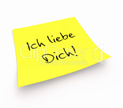 Notizzettel - Ich Liebe Dich!