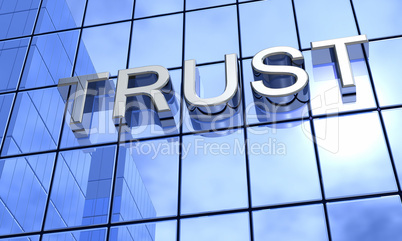 Spiegelfassade Blau - Trust Konzept
