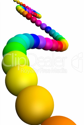 Rainbow balls on white background 2