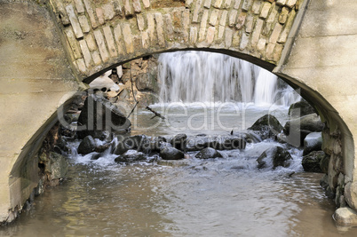 Ancient water-mill in spring