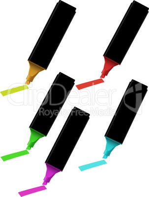 vector colorful highlighters
