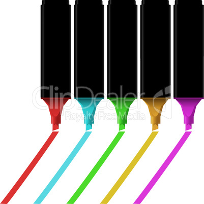 vector colorful highlighters