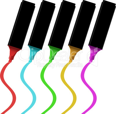 vector colorful highlighters