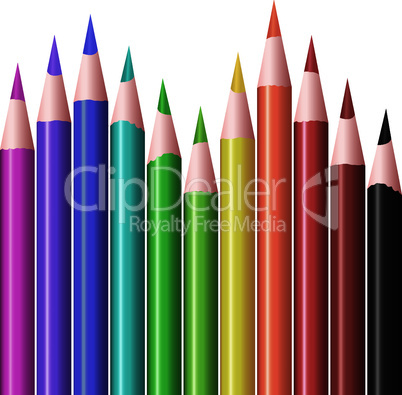 vector set of colored pencils