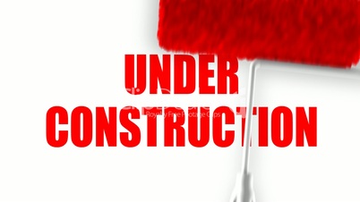 Under Construction Text - Roller Painting (Loop with Matte)