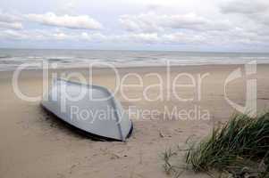 Boat on a beach sand