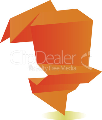 Abstract origami speech bubble vector creative background